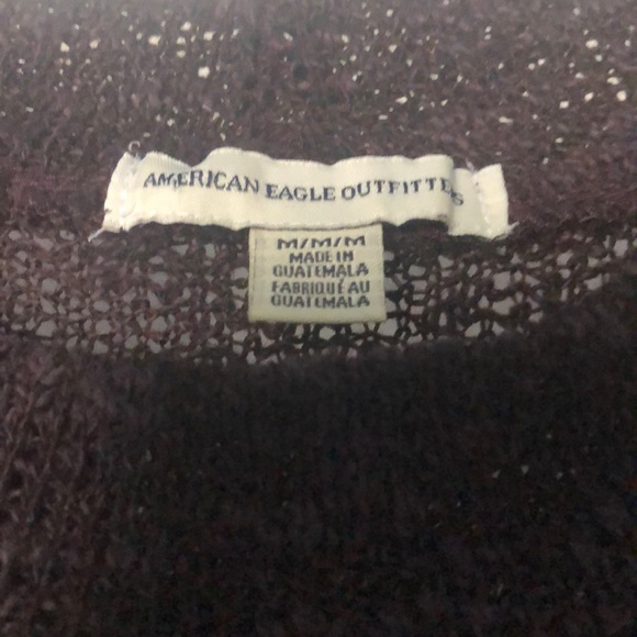 AE American Eagle Plum Purple Knit High Mock Neck Pullover Sweater - Picture 5 of 11